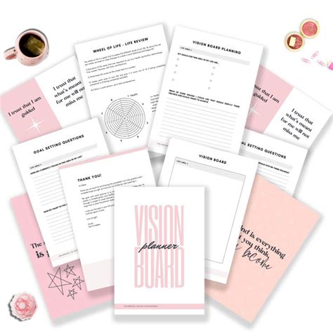 Vision Board Planner 38 Pages Sfb Collective In 2021 Vision Board
