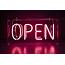 Neon Pink Open  Kemp London Bespoke Signs And Prop Hire