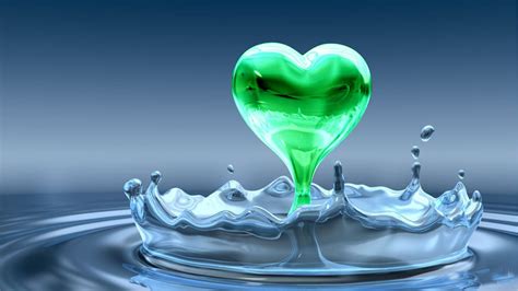 Great Green Shade 3d Heart Hd Wallpaper Free Download Hd