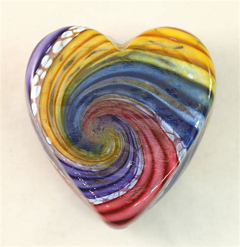 Rainbow Heart Paperweight By Ken Hanson And Ingrid Hanson Art Glass Paperweight Artful Home