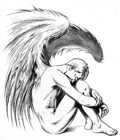 referencias para dibujar un angel Dibujando Angel caido tatuaje Tatuajes de ángel para