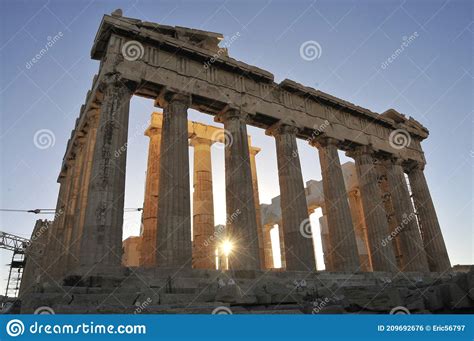 The Parthenon Athens Acropolis At Dusk Stock Photo Image Of Outdoor