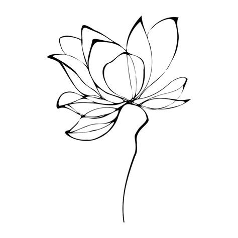 Flower Lotus Line Art Svg Png Pdf Tattoo Etsy
