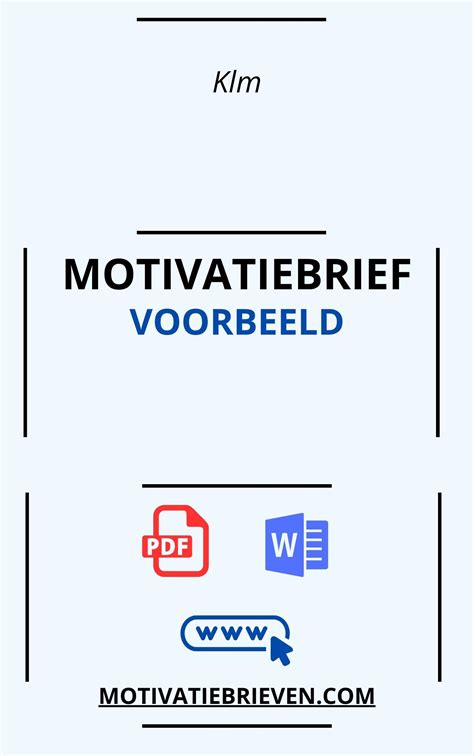 Motivatiebrief klm voorbeeld