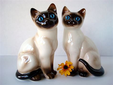 Vintage Ceramic Siamese Cat Figurines Enesco