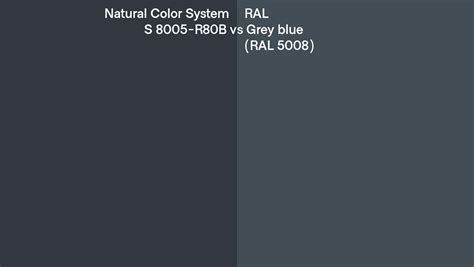 Natural Color System S 8005 R80b Vs Ral Grey Blue Ral 5008 Side By