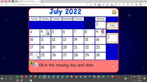 Make A Calendar Starfall Printable Word Searches