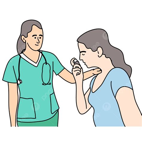 Asthma Treatment Vector Hd Images Medical Doctor Applying Oxygen