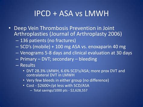 Ppt Dvt Prophylaxis In Orthopedic Patients Powerpoint Presentation