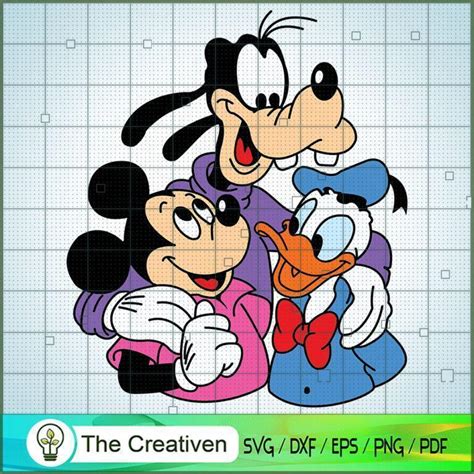 Mickey And Donald And Goofy Svg Disney Characters Svg Disney Movie