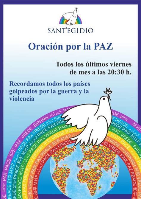 Oración Por La Paz Todos Los últimos Viernes De Mes Santegidio Madrid