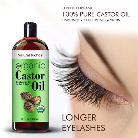 Thick Hair Organic Castor Oil Cold Pressed For Hair Loss Dandruff 100 Pure U
