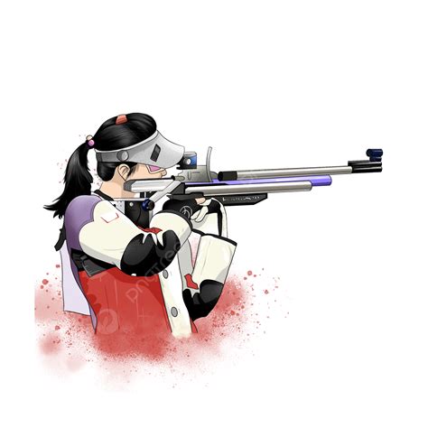 Shooter White Transparent Shooter Athlete Winter Olympics Shooting