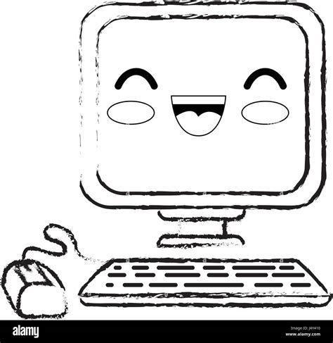 Kawaii Computer Icon Stock Vector Image And Art Alamy