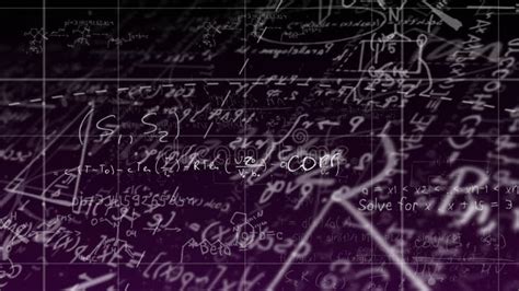 Animation Of Floating Mathematical Equations On Black Background Stock