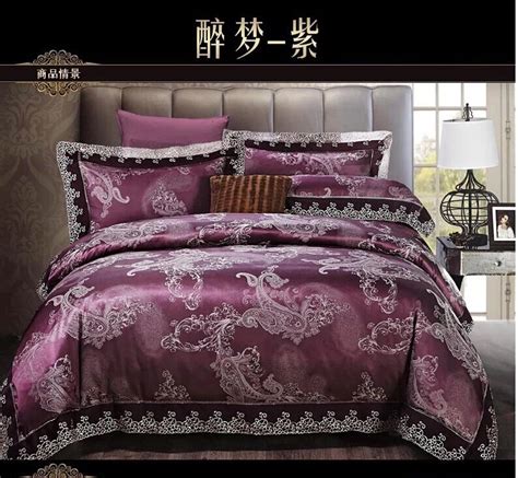 2020 popular 1 trends in home & garden with king size bed linen sets 2018 and 1. Deep purple paisley bedding set king queen size comforter ...