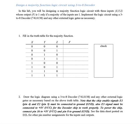 Solved Design A Majority Function Logic Circuit Using 3 To 8