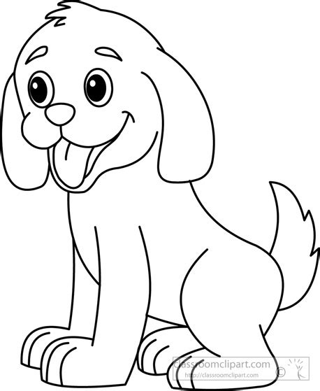 Animals Black And White Outline Clipart Puppy Dog Black White Outline