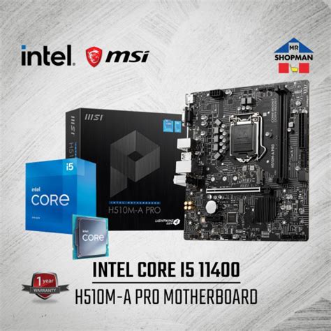 Intel Core I5 11400 Processor W Uhd Integrated Graphics W Msi H510m A