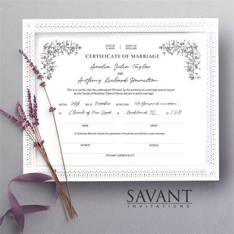 Certificate Of Marriage Marriage Certificate Editable Etsy