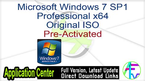 Microsoft Windows 7 Sp1 Professional X64 Original Iso Pre Activated