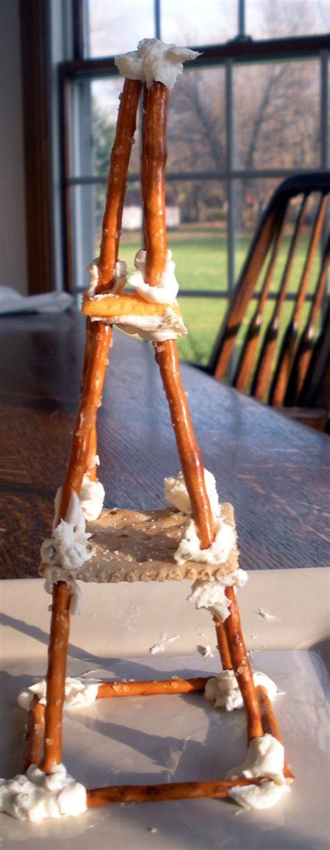 10 enchanting eiffel tower crafts for kids. Pretzel Eiffel tower masterpiece! | Eiffel tower craft ...