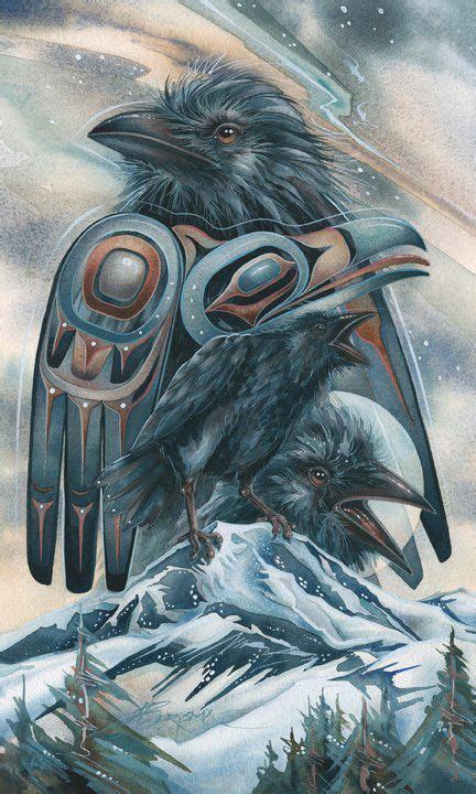 Haida Raven Painting Native Art Crow Native American Art