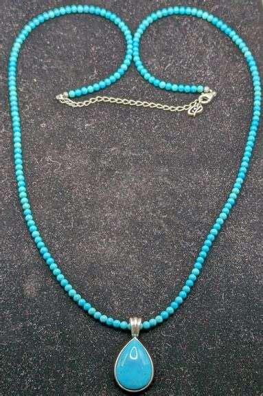 Sterling Silver Turquoise Pendant Necklace Isabell Auction