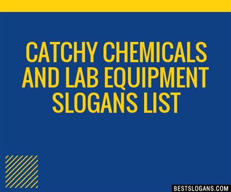 Catchy Chemicals And Lab Equipment Slogans Generator
