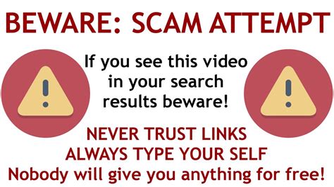 Beware Scam Scam Video Above Youtube