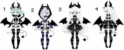 Pastel Goth Demon Adoptable Batch Closed By As Adoptables On Deviantart