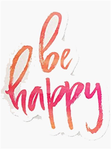 Be Happy Logo Sticker By Robin Redbubble