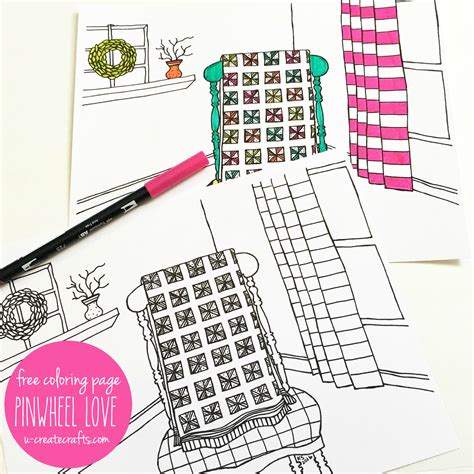 Click on wallpapers to print 11 new quilt patterns coloring pages. Quilt Coloring Page - Pinwheel Love