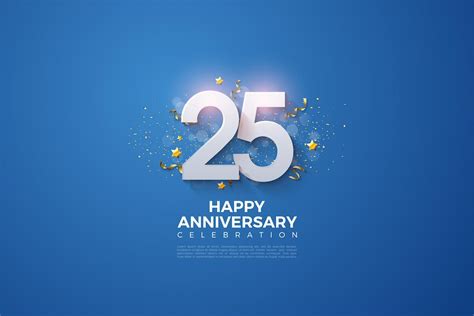 Premium Vector 25th Anniversary Background With A Glowing Number On It