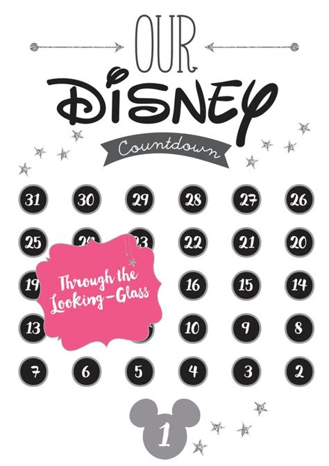 Printable Disney Countdown Calendar Calendar Templates