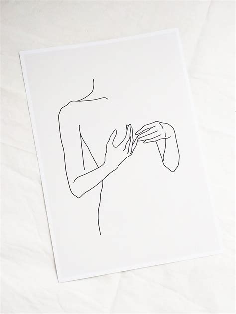 Sketch 46 Line Art Print Minimalist Line Art Woman Print Etsy Uk