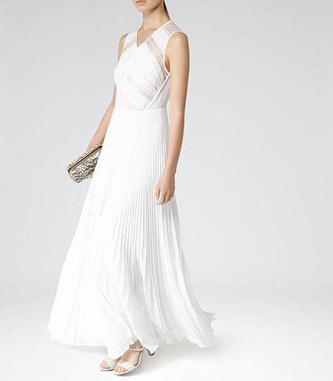 Womens White Pleated Maxi Dress Reiss Jemma Beautiful Dresses For