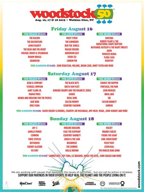 Woodstock 50 Schedule Revealed .. No Single Day Passes Will Be Sold