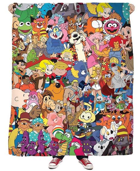 80s Cartoon Collage Fleece Blanket 10 Off Code Tattooed1 Click The