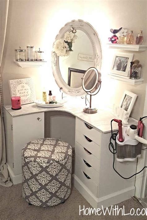 All this needs is a corner work table that can be mounted onto the wall and a chair. Makeup Vanity Table Ideas To Assist Your Makeup Routine ...