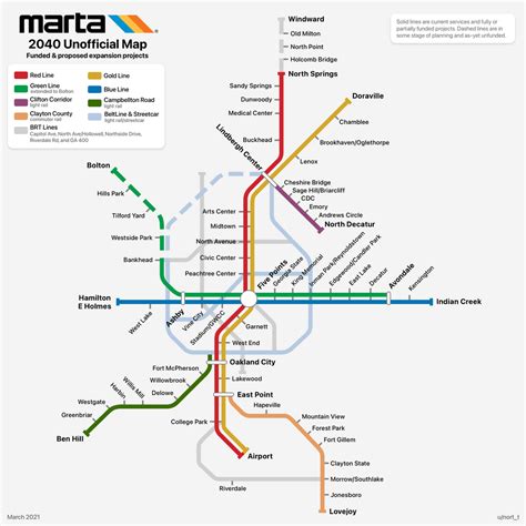 Oc A Map Of Atlantas Marta System In About 20 Years With Currently