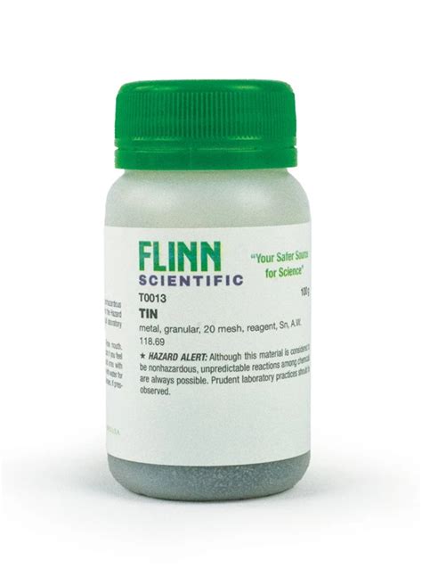 Tin Granular Reagent 100 G Flinn Scientific