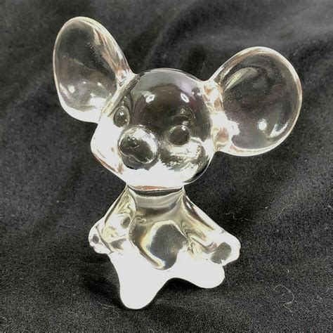 Fenton Glass Mouse Figurine Marked Clear Blank Collectible Etsy