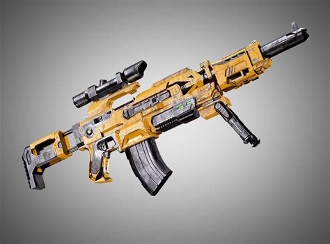 3d Model Scifi Rifle Aaa Fps Pbr Game Ready Weapon Asset Vr Ar Low