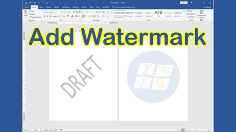 How To Add Watermark In Word 2019 Youtube