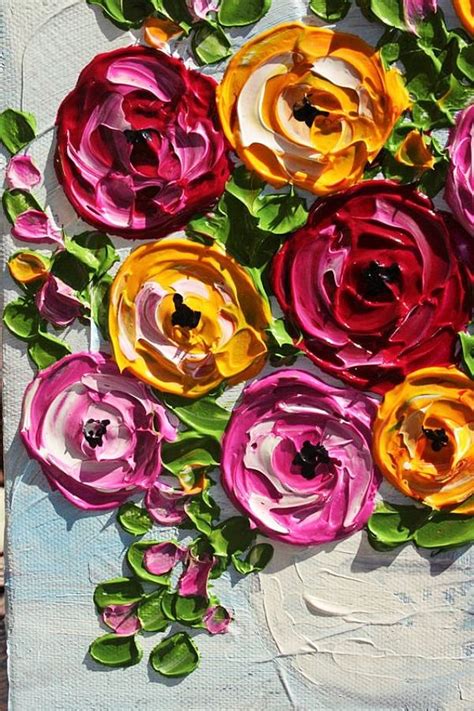 Acrylic Palette Knife Painting Techniques And Ideas Flower Art