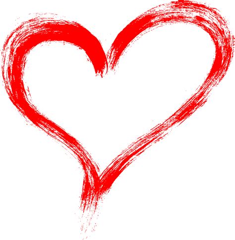 10 Red Grunge Brush Stroke Heart Png Transparent