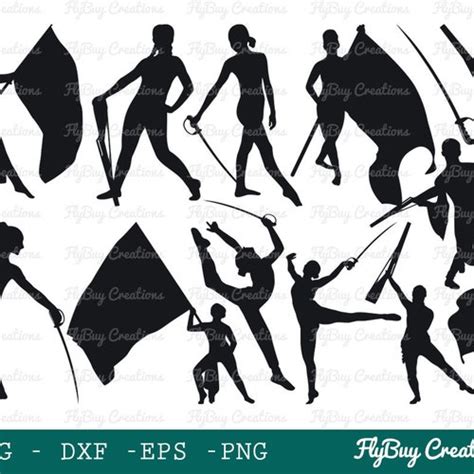 Color Guard Marching Band Svg Bundle Color Guard Typography Etsy