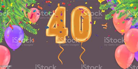 Elegant Greeting Celebration 40 Birthday Happy Birthday Congratulations