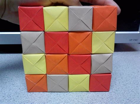 Origami Moving Cubes Square Formation By Theorigamiarchitect On